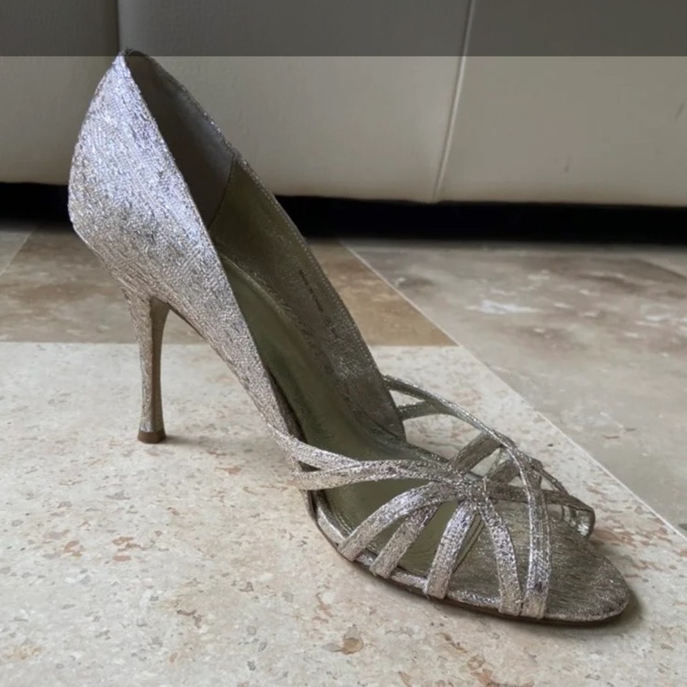 Adrianna Papell Champagne Strappy Heels